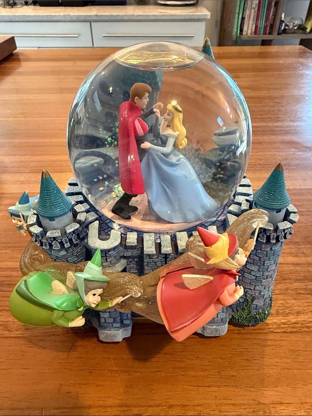 Disney Sleeping Beauty Musical Snow Globe Fairy Godmothers Once Upon the Dream